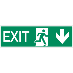 EXIT nach unten/EXIT durch Ausgang nach ISO 16069