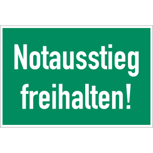 Notausstieg freihalten!