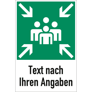 Sammelstelle mit Text nach Ihren Angaben nach BGV A8