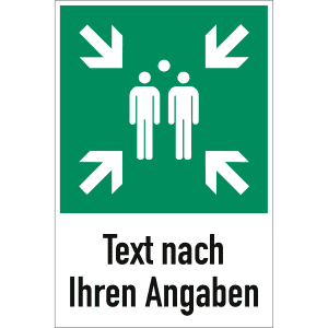 Sammelstelle mit Text nach Ihren Angaben nach DIN EN ISO 7010