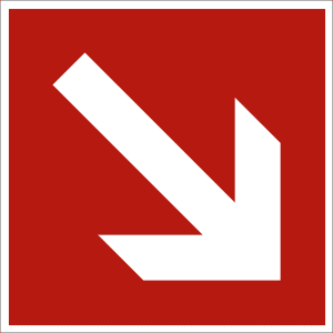 Richtungsangabe aufwärts / abwärts nach ASR A 1.3 (2007), (BGV A8 F 02)