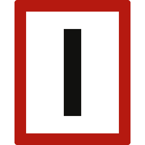 Hinweisschild auf eine Brandmauer nach DIN 4066 E2