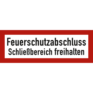Feuerschutzabschluss - Schliessbereich freihalten nach DIN 4066