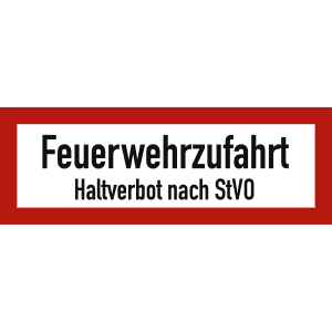 Feuerwehrzufahrt Haltverbot nach STVO nach DIN 4066