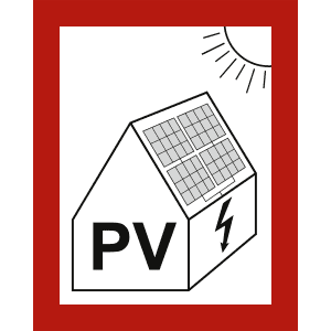 Schild Warnung vor Gefahren durch Photovoltaikanlage (Variante 2)