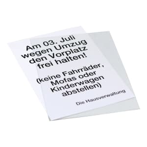 Einlegetasche für Warnaufsteller EASY