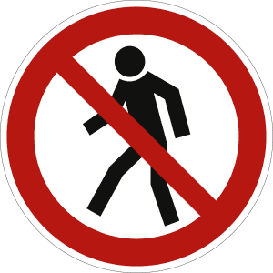 Für Fußgänger verboten (BGV A8 P 03)