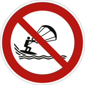 Kitesurfen verboten nach ISO 20712-1 (WSP 018)