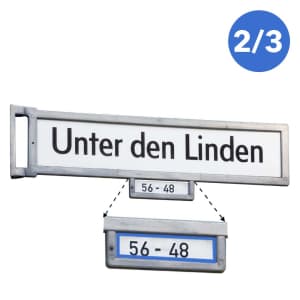 Berliner Straßennamenschild Legendschild Hausnummern