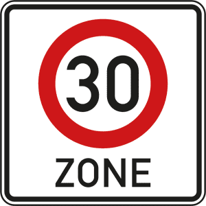 Beginn einer Tempo 30-Zone - Verkehrsschild VZ 274.1