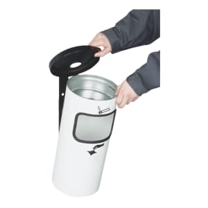 Abfalleimer inkl. Ascher RONDO KOMBI zur Wandmontage - Inhalt 10 Liter