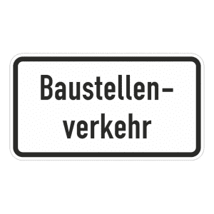 Baustellenverkehr - Verkehrsschild VZ 1007-38
