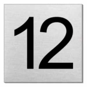 Türnummer - Ziffer 1 bis 12 (quadratisch)