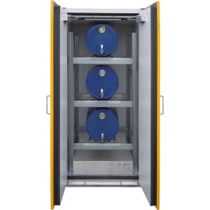 Sicherheits-Fass-Schrank für liegende Fässer (übereinander) oder Kleingebinde - storeLAB®