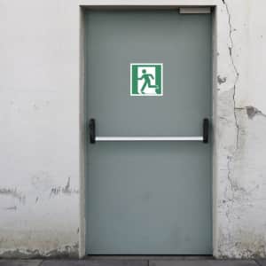 Notausgang links nach ISO 7010 (E 001)
