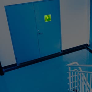 Notausstieg mit Fluchtleiter nach ISO 7010 (E 016)