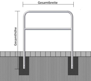 Stahl-Schutzbügel mit Querholm, Ø 48 mm