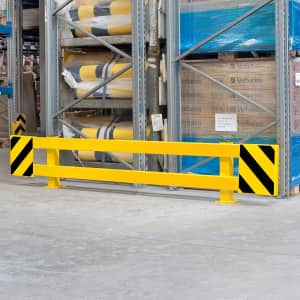 Rammschutzplanke Typ A als Regalanfahrschutz WACHTWERK X® FLEX aus Stahl
