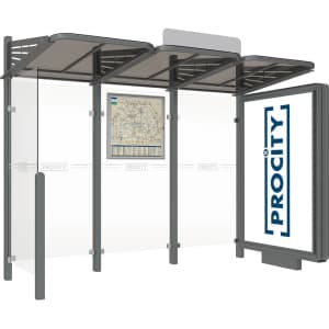Wartehäuschen CONVI® mit CLP-Vitrine