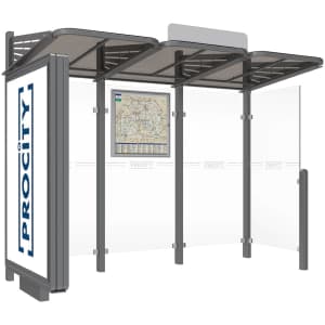 Wartehäuschen CONVI® mit CLP-Vitrine