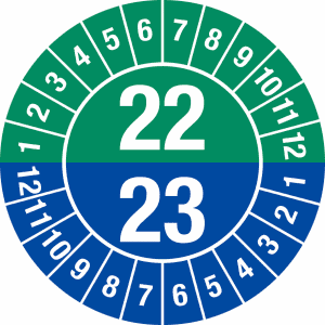 Prüfplaketten - 2 Jahre mit Monaten