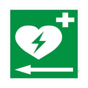 Defibrillator Pfeil links (BGV A8 VBG 125)