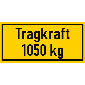 Individuelles Hinweisschild zur Gewichtsbegrenzung