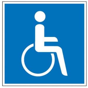 Gebotszeichen - Rollstuhlfahrer (quadratisch)