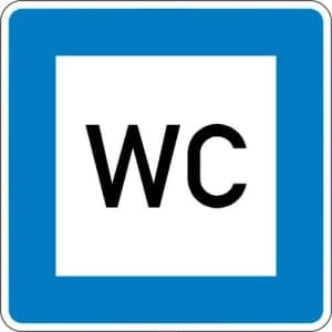 VZ 365-58 Autobahn-Hinweisschild WC- VZ 365-58