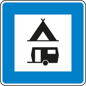 VZ 365-60 VZ 365-60 StVO-Hinweisschild Zelt und Wohnwagenplatz
