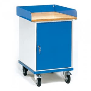 Rollschrank mit Arbeitsplatte und Flügeltürschrank - Tragkraft 150 kg