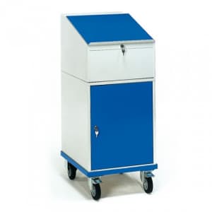 Rollschrank mit Schreibpult und Flügeltürschrank - Tragkraft 150 kg