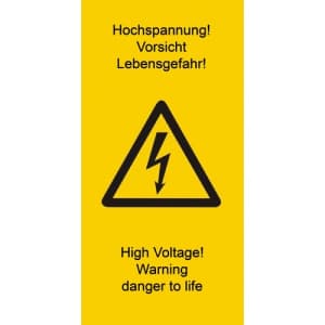 Warnetiketten Vorsicht Hochspannung