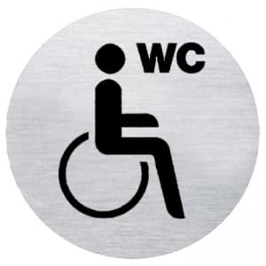 Textschild + Symbol - WC behindertengerecht (rund)