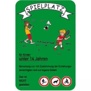 Spielplatz für Kinder unter 14 Jahren (grün)