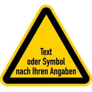 Warnzeichen mit Text oder Standardsymbol nach Ihren Angaben