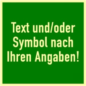 Rettungswegschilder mit Symbol und/oder Text nach Ihren Angaben