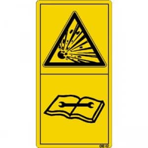 Druckspeicher steht unter Gas- und Öldruck. Ausbau und Reparatur nur nach Anweisung im technischen Handbuch vornehmen.