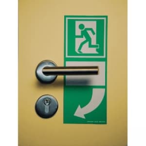Türgriffhinterlegung langnachleuchtend, linksweisend