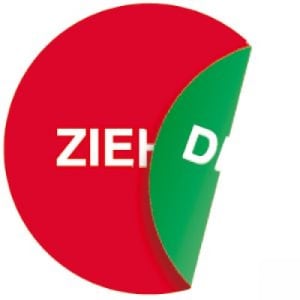 Piktogramm ZIEHEN + DRÜCKEN doppelseitig