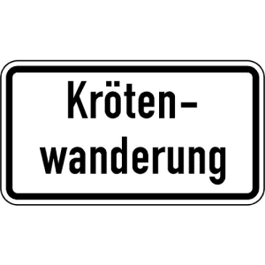 Zusatzzeichen VZ 2535 Zusatzschild Krötenwanderung Zusatzzeichen VZ 2535