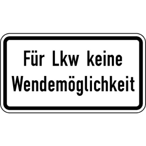 Zusatzzeichen VZ 2425 Zusatzschild Für Lkw keine Wendemöglichkeit VZ 2425