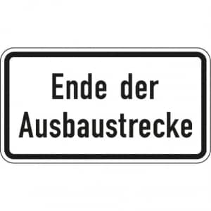 Zusatzzeichen VZ Zusatzzeichen 231 Zusatzschild Ende der Ausbaustrecke - Zusatzzeichen 2139
