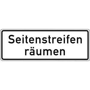 Zusatzzeichen VZ 1013-51 Zusatzschild Seitenstreifen räumen Zusatzzeichen 1013-51