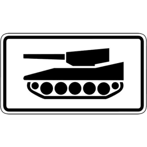Zusatzzeichen VZ 1049-12 Nur militärische Kettenfahrzeuge Zusatzzeichen 1049-12