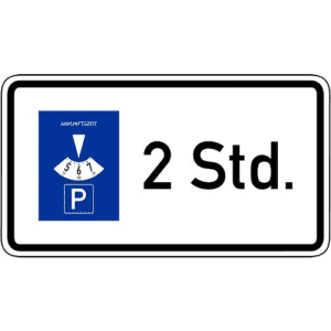 Zusatzzeichen VZ 1040-32 Parkscheibe ...Stunden Zusatzschild VZ 1040-32