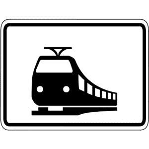 Zusatzzeichen VZ 1048-18 Nur Schienenbahnen Zusatzschild mit VZ 1048-18
