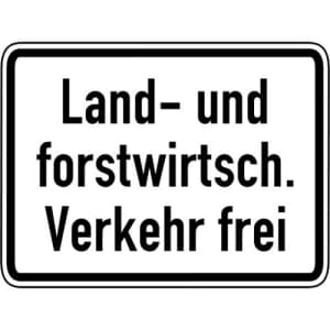 Zusatzzeichen VZ 1026-38 Land- und forstwirtschaftlicher Verkehr frei VZ 1026-38