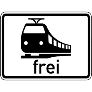 Zusatzzeichen VZ 1024-15 Schienenbahn frei Zusatzschild mit VZ 1024-15