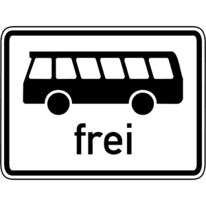 Zusatzzeichen VZ 1024-14 Kraftomnibusse frei Zusatzschild mit VZ 1024-14